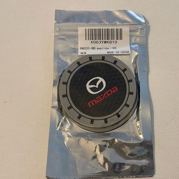 Mazda Car Cup Holder Coasters with Mazda logo set of 2 NWT - Picture 7 of 7